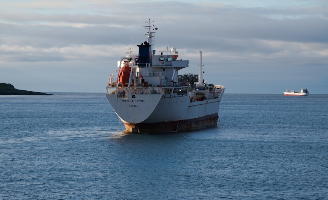 Cargo ship at sea